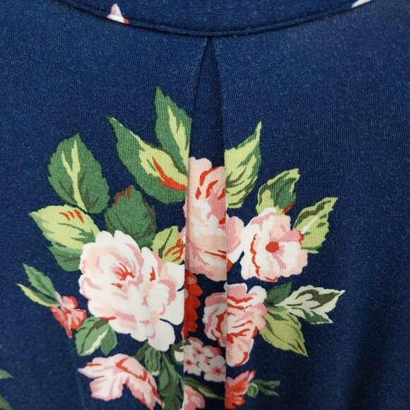 3071 Size Medium Matilda Jane One Piece Romper in Navy Blue and Pink Roses. - Picture 7 of 8